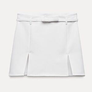 White bow skort with slits Zara XS